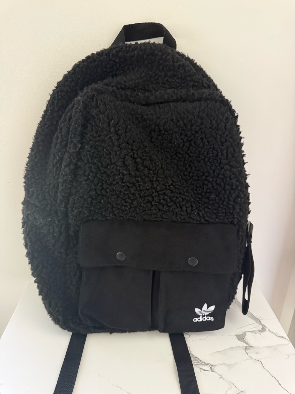 Aadidas Black Sherpa Backpack